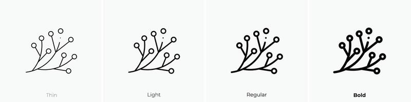 Stechpalme Symbol. dünn, Licht, regulär und Fett gedruckt Stil Design isoliert auf Weiß Hintergrund vektor