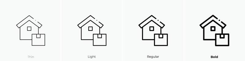 Zuhause Symbol. dünn, Licht, regulär und Fett gedruckt Stil Design isoliert auf Weiß Hintergrund vektor