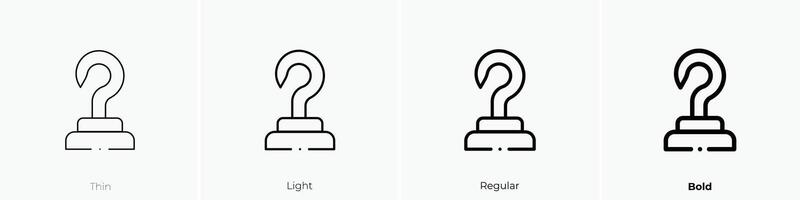 Haken Symbol. dünn, Licht, regulär und Fett gedruckt Stil Design isoliert auf Weiß Hintergrund vektor