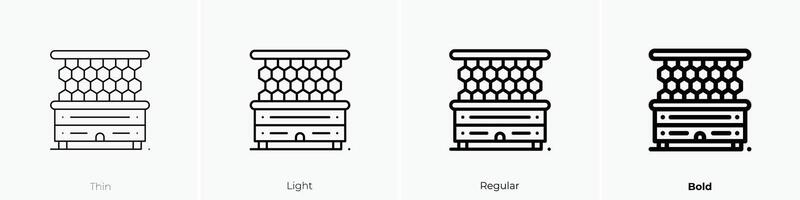 Honig Symbol. dünn, Licht, regulär und Fett gedruckt Stil Design isoliert auf Weiß Hintergrund vektor