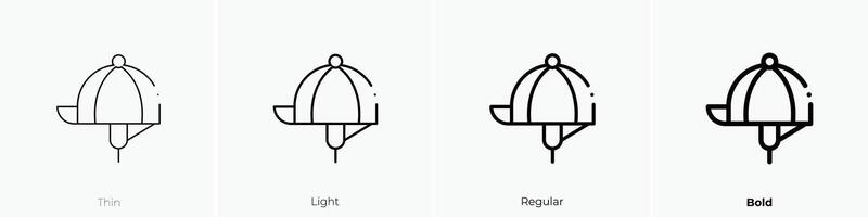 Pferd Reiten Symbol. dünn, Licht, regulär und Fett gedruckt Stil Design isoliert auf Weiß Hintergrund vektor