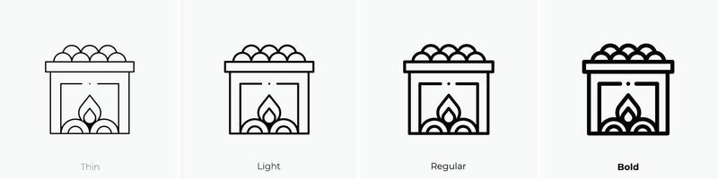 varm stenar ikon. tunn, ljus, regelbunden och djärv stil design isolerat på vit bakgrund vektor