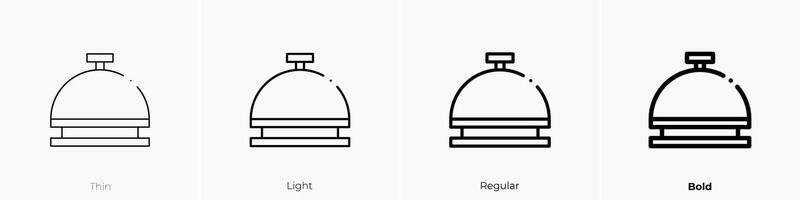 Hotel Glocke Symbol. dünn, Licht, regulär und Fett gedruckt Stil Design isoliert auf Weiß Hintergrund vektor