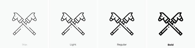 Pferd Symbol. dünn, Licht, regulär und Fett gedruckt Stil Design isoliert auf Weiß Hintergrund vektor