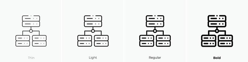 Hosting Symbol. dünn, Licht, regulär und Fett gedruckt Stil Design isoliert auf Weiß Hintergrund vektor