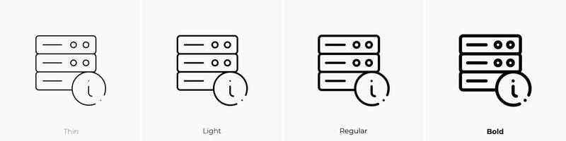 Hosting Symbol. dünn, Licht, regulär und Fett gedruckt Stil Design isoliert auf Weiß Hintergrund vektor