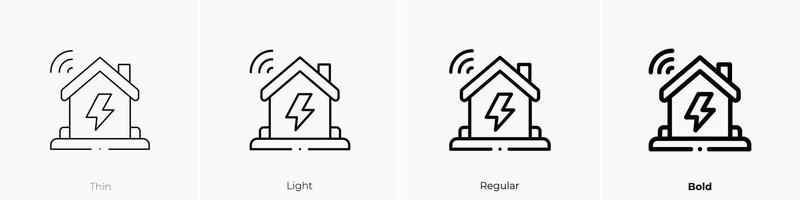 Haus Symbol. dünn, Licht, regulär und Fett gedruckt Stil Design isoliert auf Weiß Hintergrund vektor