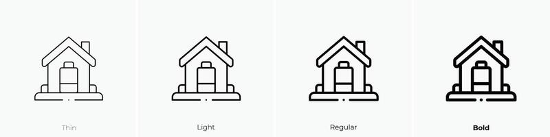 Haus Symbol. dünn, Licht, regulär und Fett gedruckt Stil Design isoliert auf Weiß Hintergrund vektor