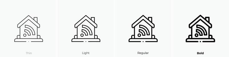 Haus Symbol. dünn, Licht, regulär und Fett gedruckt Stil Design isoliert auf Weiß Hintergrund vektor