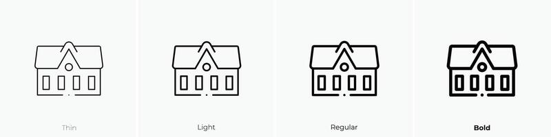 Haus Symbol. dünn, Licht, regulär und Fett gedruckt Stil Design isoliert auf Weiß Hintergrund vektor