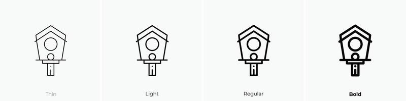 Haus Symbol. dünn, Licht, regulär und Fett gedruckt Stil Design isoliert auf Weiß Hintergrund vektor