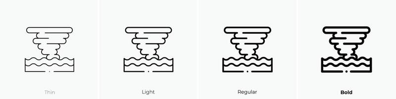 Hurrikan Symbol. dünn, Licht, regulär und Fett gedruckt Stil Design isoliert auf Weiß Hintergrund vektor