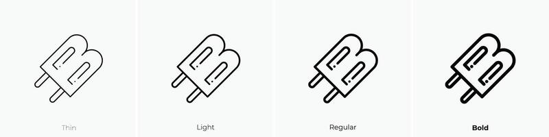 Eis Sahne Symbol. dünn, Licht, regulär und Fett gedruckt Stil Design isoliert auf Weiß Hintergrund vektor