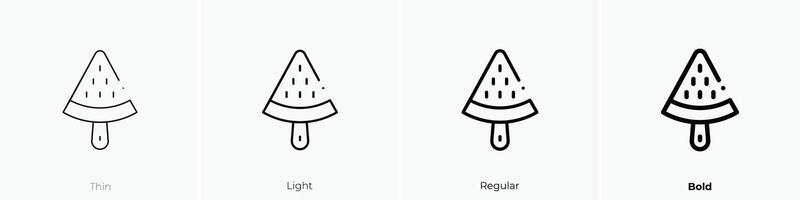 Eis Sahne Symbol. dünn, Licht, regulär und Fett gedruckt Stil Design isoliert auf Weiß Hintergrund vektor