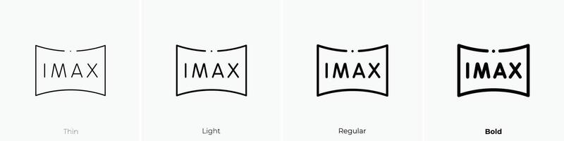 imax Symbol. dünn, Licht, regulär und Fett gedruckt Stil Design isoliert auf Weiß Hintergrund vektor