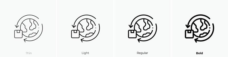 importieren Symbol. dünn, Licht, regulär und Fett gedruckt Stil Design isoliert auf Weiß Hintergrund vektor