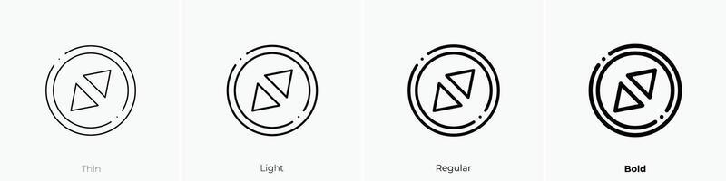 erhöhen, ansteigen Symbol. dünn, Licht, regulär und Fett gedruckt Stil Design isoliert auf Weiß Hintergrund vektor