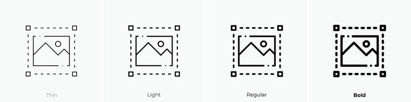 Bild Symbol. dünn, Licht, regulär und Fett gedruckt Stil Design isoliert auf Weiß Hintergrund vektor