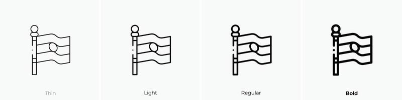 indisch Flagge Symbol. dünn, Licht, regulär und Fett gedruckt Stil Design isoliert auf Weiß Hintergrund vektor