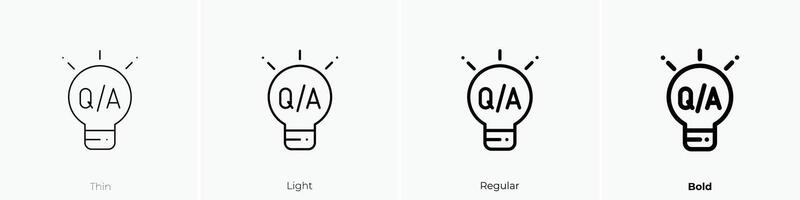 Idee Symbol. dünn, Licht, regulär und Fett gedruckt Stil Design isoliert auf Weiß Hintergrund vektor