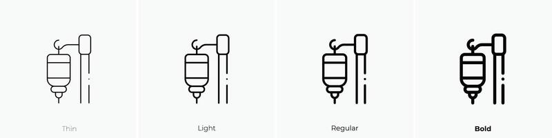 Infusion Symbol. dünn, Licht, regulär und Fett gedruckt Stil Design isoliert auf Weiß Hintergrund vektor