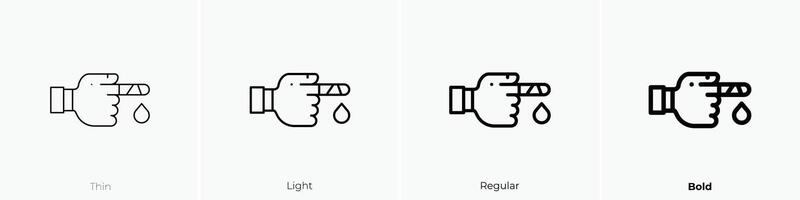 verletzt Symbol. dünn, Licht, regulär und Fett gedruckt Stil Design isoliert auf Weiß Hintergrund vektor