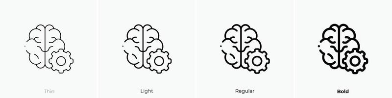 Inspiration Symbol. dünn, Licht, regulär und Fett gedruckt Stil Design isoliert auf Weiß Hintergrund vektor