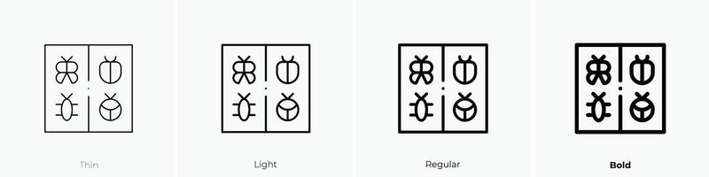 Insekten Symbol. dünn, Licht, regulär und Fett gedruckt Stil Design isoliert auf Weiß Hintergrund vektor