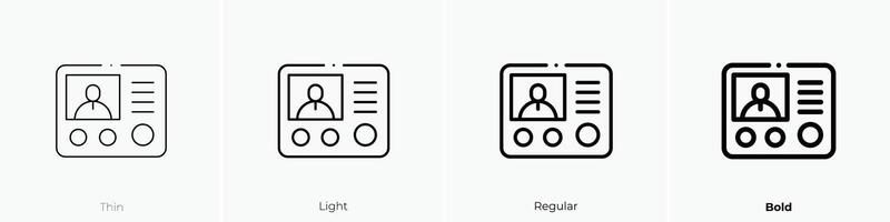 Gegensprechanlage Symbol. dünn, Licht, regulär und Fett gedruckt Stil Design isoliert auf Weiß Hintergrund vektor