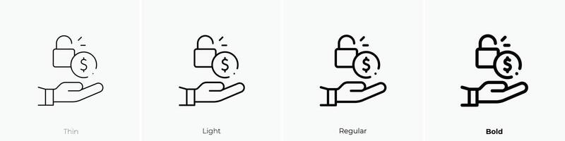 Interesse Symbol. dünn, Licht, regulär und Fett gedruckt Stil Design isoliert auf Weiß Hintergrund vektor