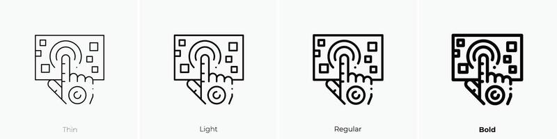 Interaktion Symbol. dünn, Licht, regulär und Fett gedruckt Stil Design isoliert auf Weiß Hintergrund vektor