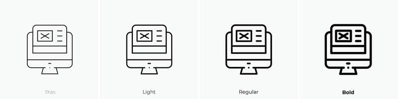 Schnittstelle Symbol. dünn, Licht, regulär und Fett gedruckt Stil Design isoliert auf Weiß Hintergrund vektor