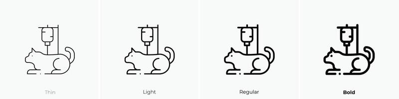 intravenös Kochsalzlösung tropfen Symbol. dünn, Licht, regulär und Fett gedruckt Stil Design isoliert auf Weiß Hintergrund vektor