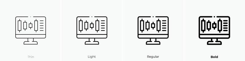 Investition Symbol. dünn, Licht, regulär und Fett gedruckt Stil Design isoliert auf Weiß Hintergrund vektor