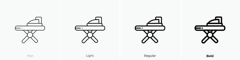 Bügeln Symbol. dünn, Licht, regulär und Fett gedruckt Stil Design isoliert auf Weiß Hintergrund vektor