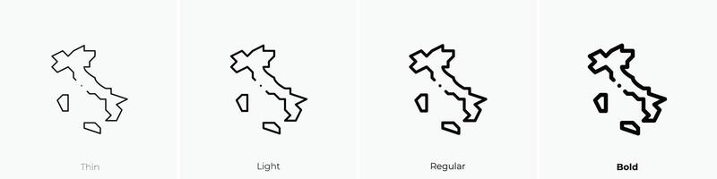 Italien Symbol. dünn, Licht, regulär und Fett gedruckt Stil Design isoliert auf Weiß Hintergrund vektor