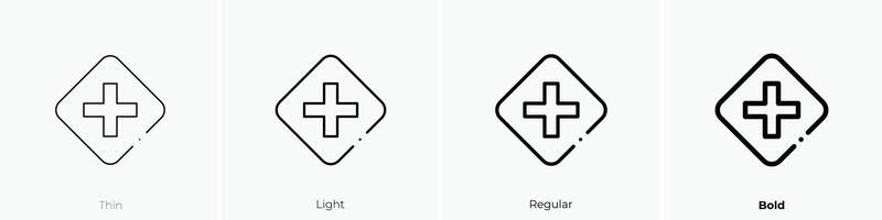 Überschneidung Symbol. dünn, Licht, regulär und Fett gedruckt Stil Design isoliert auf Weiß Hintergrund vektor