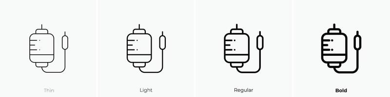 intravenös Symbol. dünn, Licht, regulär und Fett gedruckt Stil Design isoliert auf Weiß Hintergrund vektor