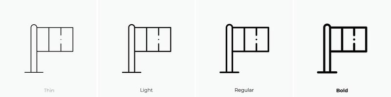 Italienisch Flagge Symbol. dünn, Licht, regulär und Fett gedruckt Stil Design isoliert auf Weiß Hintergrund vektor