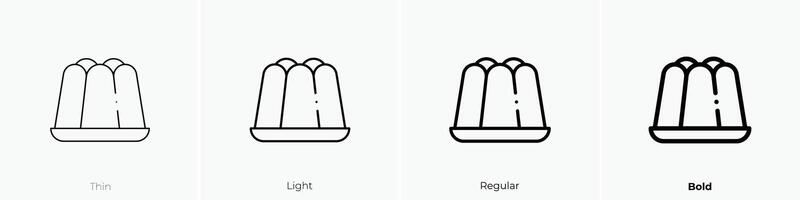 gelé ikon. tunn, ljus, regelbunden och djärv stil design isolerat på vit bakgrund vektor