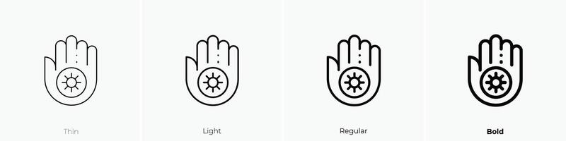 Jainismus Symbol. dünn, Licht, regulär und Fett gedruckt Stil Design isoliert auf Weiß Hintergrund vektor