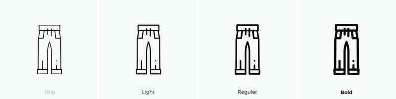 jeans ikon. tunn, ljus, regelbunden och djärv stil design isolerat på vit bakgrund vektor