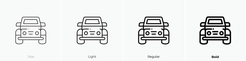 Jeep Symbol. dünn, Licht, regulär und Fett gedruckt Stil Design isoliert auf Weiß Hintergrund vektor