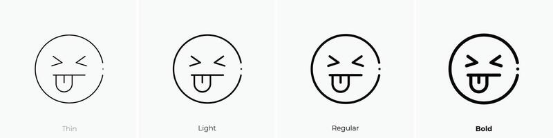 Scherz Symbol. dünn, Licht, regulär und Fett gedruckt Stil Design isoliert auf Weiß Hintergrund vektor