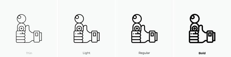 Joystick Symbol. dünn, Licht, regulär und Fett gedruckt Stil Design isoliert auf Weiß Hintergrund vektor