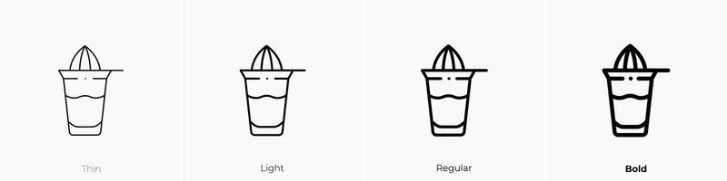 Saft Symbol. dünn, Licht, regulär und Fett gedruckt Stil Design isoliert auf Weiß Hintergrund vektor