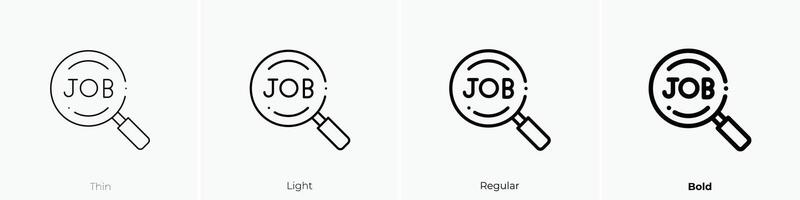 Job Symbol. dünn, Licht, regulär und Fett gedruckt Stil Design isoliert auf Weiß Hintergrund vektor