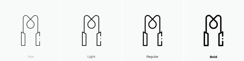 Springen Seil Symbol. dünn, Licht, regulär und Fett gedruckt Stil Design isoliert auf Weiß Hintergrund vektor