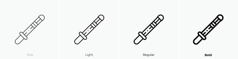 kendo ikon. tunn, ljus, regelbunden och djärv stil design isolerat på vit bakgrund vektor