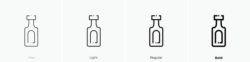 Ketchup Symbol. dünn, Licht, regulär und Fett gedruckt Stil Design isoliert auf Weiß Hintergrund vektor